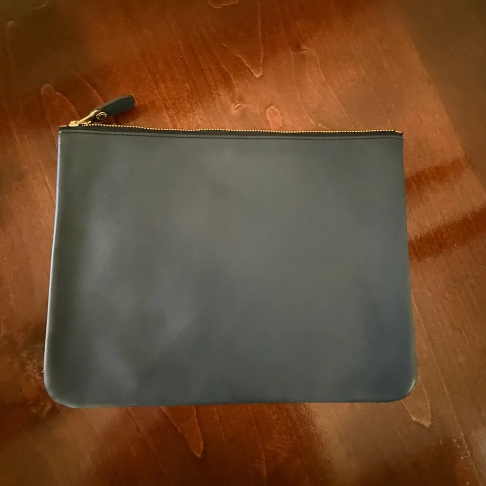 GHURKA Marley Hodgson Navy Blue Leather Pouch,top zip, a beauty!!